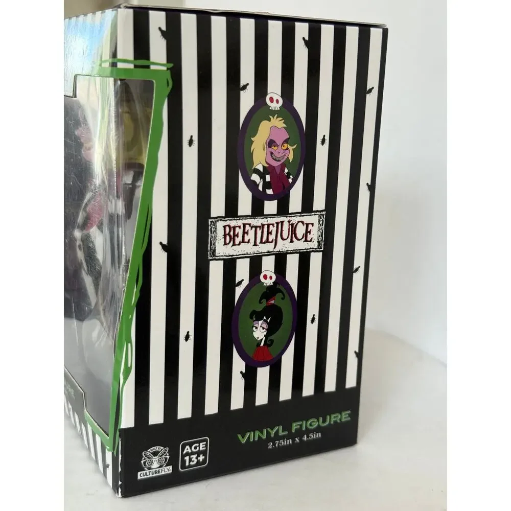 Beetlejuice CultureFly Vinyl Figure 4.5in Horror Goth Striped Suit Boxed TV 2024